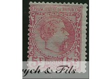 1885 MONACO N°10 TIMBRE POSTE PRINCE CHARLES III x