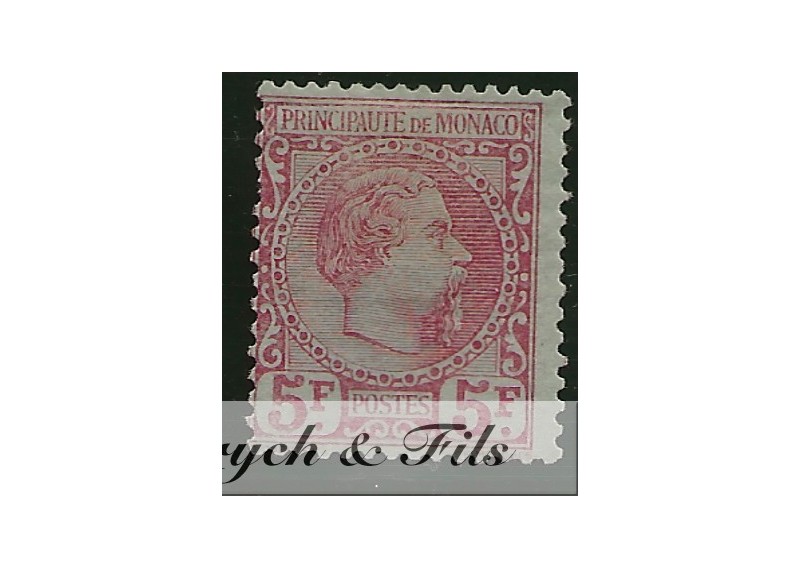 1885 MONACO N°10 TIMBRE POSTE PRINCE CHARLES III x