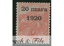 1920 MONACO N°43 TIMBRE POSTE MARIAGE x