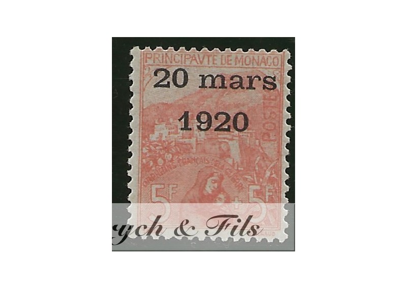 1919 MONACO N°43 TIMBRE POSTE MARIAGE x