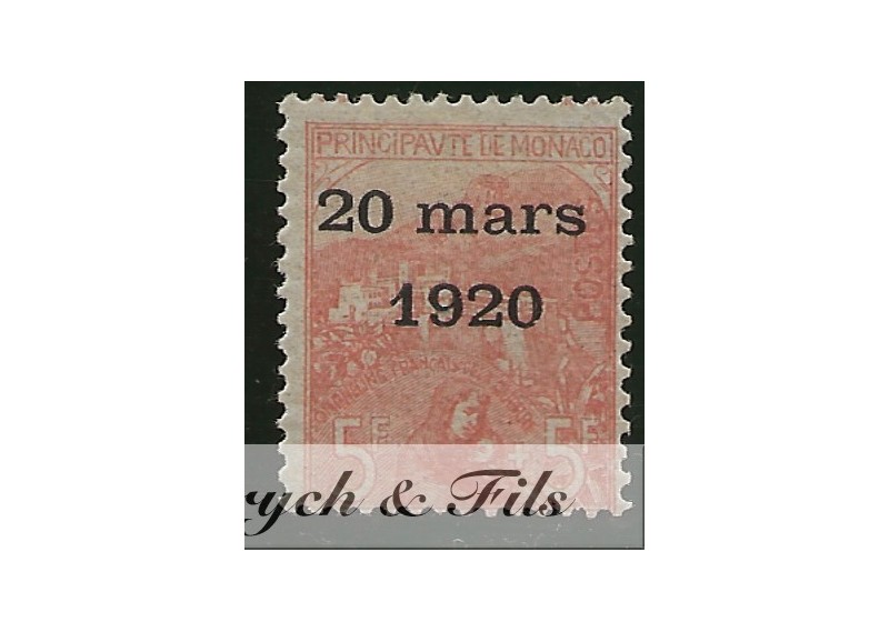 1920 MONACO N°43 TIMBRE POSTE MARIAGE x