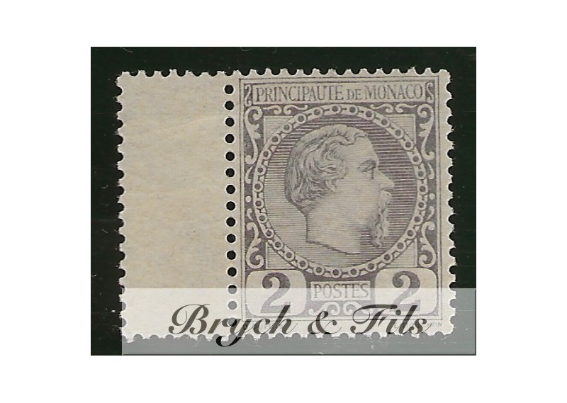 1885 MONACO N°2 TIMBRE POSTE PRINCE CHARLES III xx