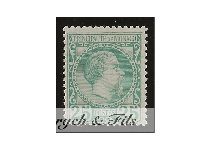 1885 MONACO N°6 TIMBRE POSTE PRINCE CHARLES III xx