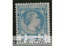 1885 MONACO N°3 TIMBRE POSTE PRINCE CHARLES III x