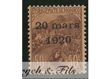 1919 MONACO N°41 TIMBRE POSTE MARIAGE xx