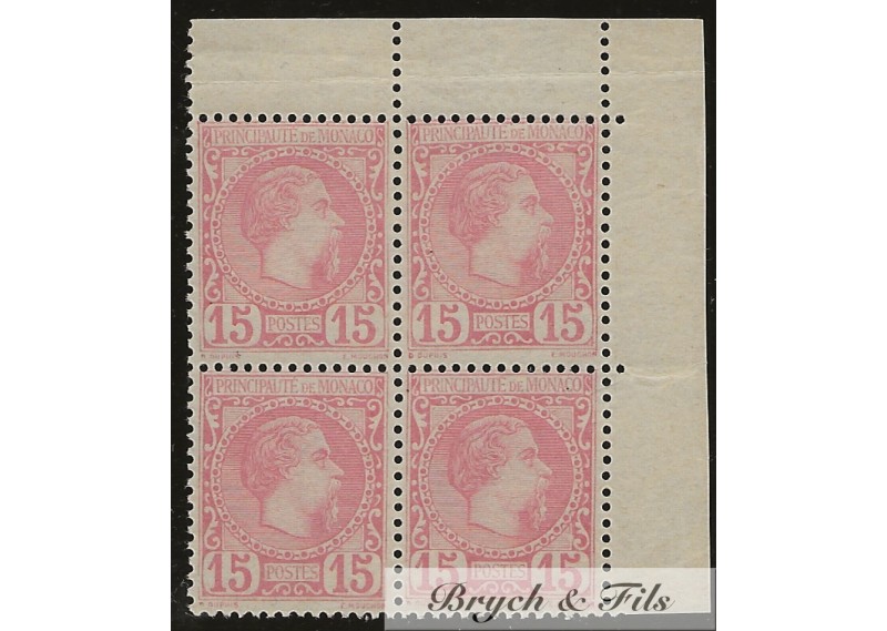 1885 MONACO N°5 TIMBRE POSTE PRINCE CHARLES III xx