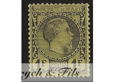 1885 MONACO N°9 TIMBRE POSTE PRINCE CHARLES III x