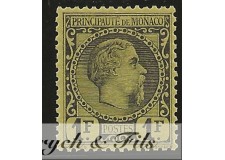 1885 MONACO N°9 TIMBRE POSTE PRINCE CHARLES III x