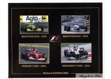 Michael Schmacher 4 Signed Photo Autographe Benetton, Ferrari and Mercedes