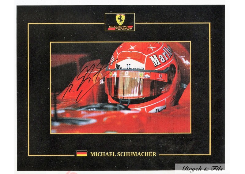 Autographe Photo Dédicacée Michael Schumacher F1 Ferrari