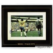 Autographe Photo Dédicacée Pelé et Enrico Albertosi Match Brésil-Italie 1970