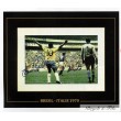 Pelé and Enrico Albertosi Match Brazil-Italy 1970 Signed Photo Autograph
