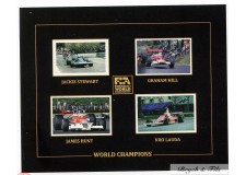  J. Stewart,G. Hill, J. Hunt, N. Lauda F1 Pilots 4 Signed Photo Autograph