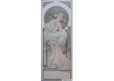 Affiche originale A. Mucha " Pojet Calendrier Femme avec Livre "