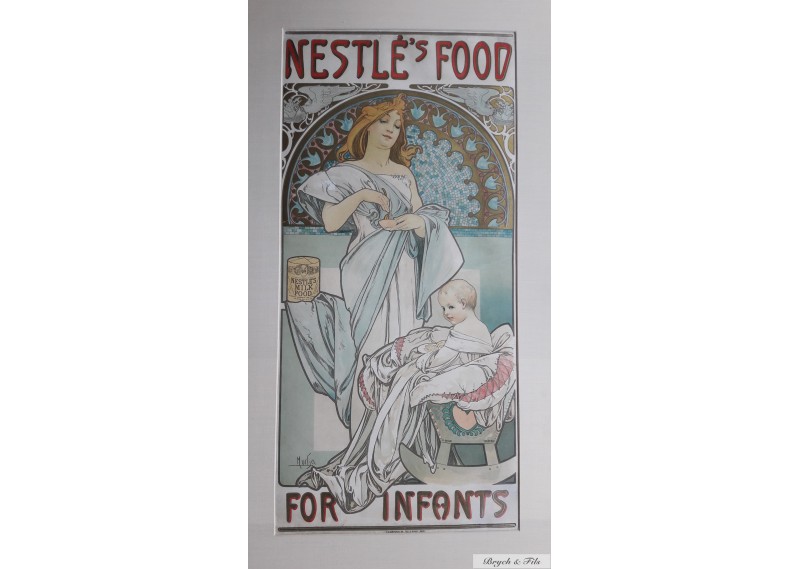 Affiche originale A. Mucha " Nestle's Food For Infants "