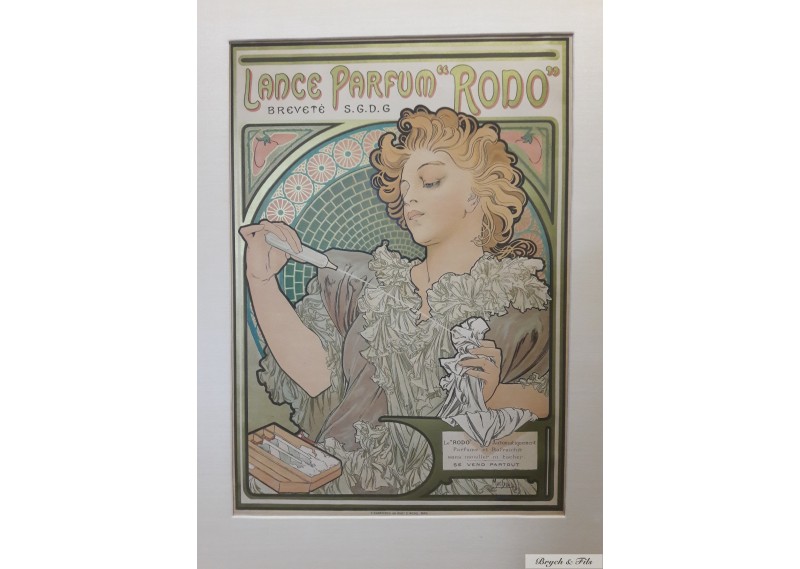 Affiche originale A. Mucha " Lance Parfum RODO "