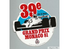 Autocollant Grand Prix de Monaco 28-31 MAI 1981