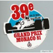 Autocollant Grand Prix de Monaco 28-31 MAI 1981