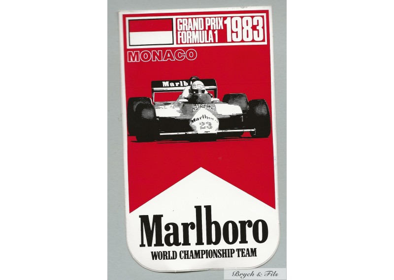 Autocollant Marlboro Grand Prix de Monaco 1983