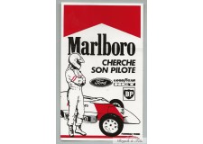 Autocollant Marlboro F1 Cherche son Pilote 1986