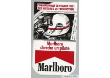 Autocollant Marlboro Championnat de France Cherche son Pilote 1981