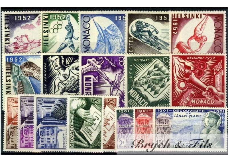 1952/53 MONACO ANNEES COMPLETES TIMBRES POSTE  + PA x