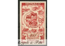 1955 MONACO N°420 ESSAI DE COULEUR NON DENTELE  25ème RALLYE  x