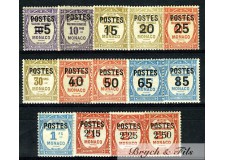 1937 MONACO N°140/153 TIMBRES TAXE SURCHARGES POSTE x