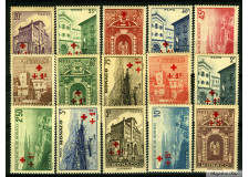 1940 MONACO ANNEE COMPLETE N°200/214 TIMBRES POSTE CROIX ROUGE x