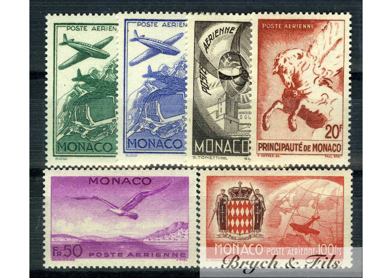 1941 MONACO POSTE AERIENNE YVERT ET TELLIER  N°2/7 x