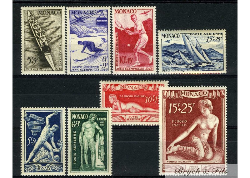 1948 MONACO POSTE AERIENNE YVERT ET TELLIER  N°28/35 x