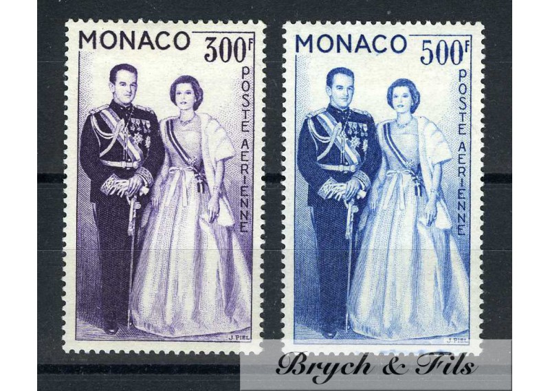 1959 MONACO POSTE AERIENNE YVERT ET TELLIER  N°71/72 x