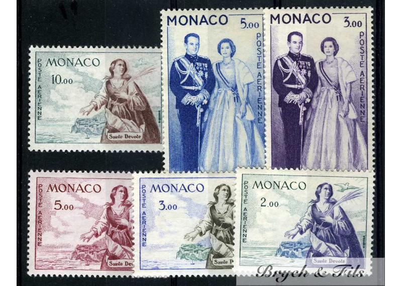 1960-61 MONACO POSTE AERIENNE YVERT ET TELLIER  N°73/78 x