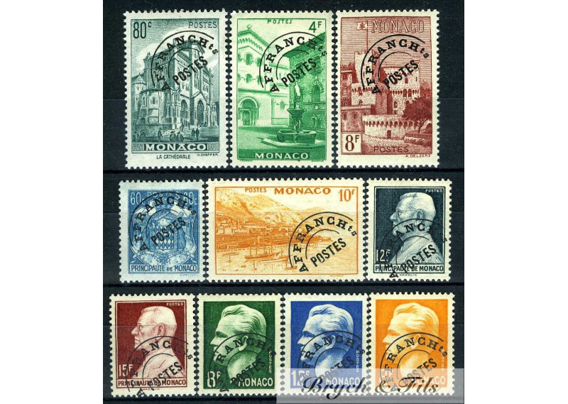 1943-51 MONACO PREOBLITERES YVERT ET TELLIER N°1-10 x