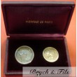 COFFRET 1 ET 2 FRANCS MONACO 1943 ESSAI ARGENT