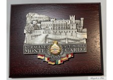 1995 MONACO BADGE PLAQUE CALANDRE EMAILLE 63e RALLYE MONTE CARLO