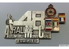1980 MONACO BADGE PLAQUE CALLANDRE EMAILLE 48e RALLYE AUTOMOBILE DE MONTE CARLO EQUIPIER