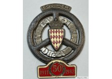 1982 MONACO BADGE PLAQUE CALLANDRE EMAILLE 50e RALLYE AUTOMOBILE DE MONTE CARLO EQUIPIER