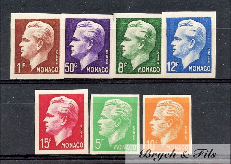 1950   MONACO  EFFIGIES DU PRINCE RAINIER III  NON DENTELES