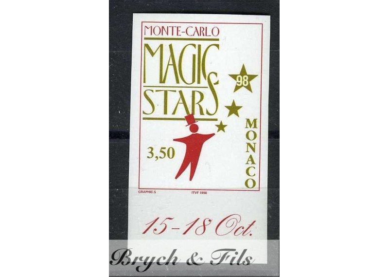 1998 MONACO N°2174 NON DENTELE MONTE CARLO MAGIC STARS xx