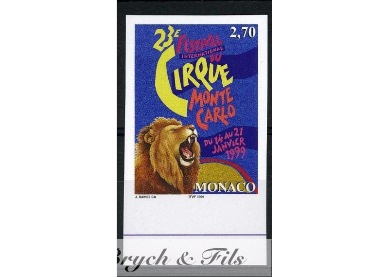 1998 MONACO N°2180 NON DENTELE  23° FESTIVAL DU CIRQUE xx