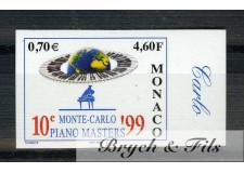 1999 MONACO N°2193 NON DENTELE 10° PIANO MASTERS xx