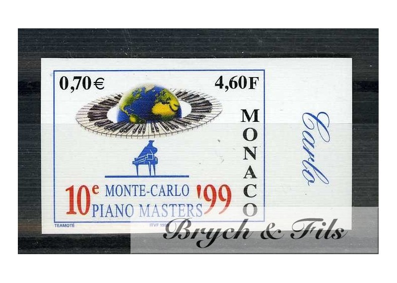 1999 MONACO N°2193 NON DENTELE 10° PIANO MASTERS xx