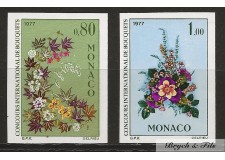 1976 MONACO N°1076-77 NON DENTELE  CONCOURS INTERNATIONAL DE BOUQUETS xx