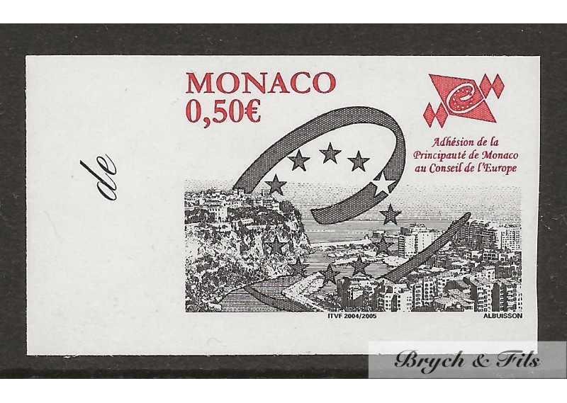 2004 MONACO N°2460 NON DENTELE ESSAI DE COULEUR ADHESION AU CONSEIL DE L'EUROPE xx