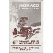 Programme Grand Prix Monaco 1934