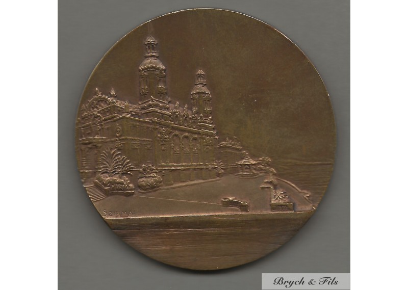 1863-1913 MONACO MEDAILLE CINQUANTENAIRE FONDATION SBM NON NOMINATIVE BRONZE