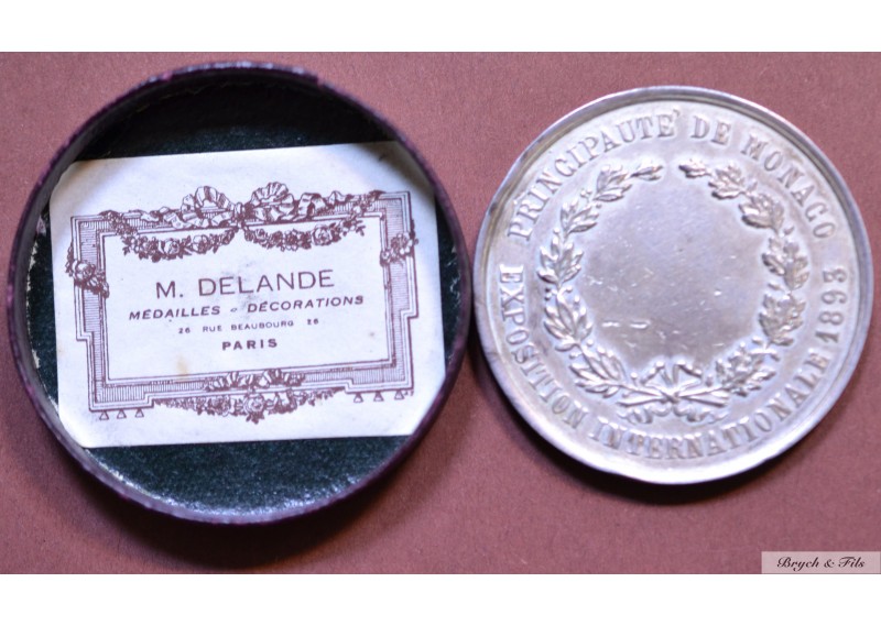 MONACO MEDAILLE EXPOSITION INTERNATIONALE 1893