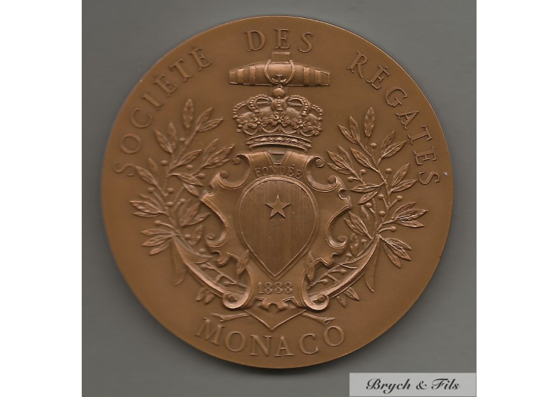 MEDAILLE CENTENAIRE 1888-1988 SOCIETE DES REGATES DE MONACO BRONZE