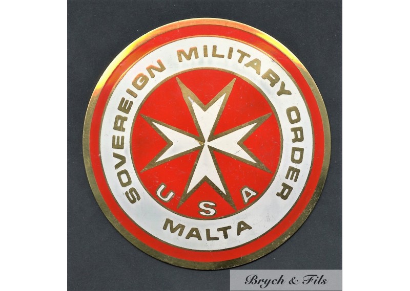 BADGE AUTOMOBILE "SOVEREIGN MILITARY ORDER MALTA"